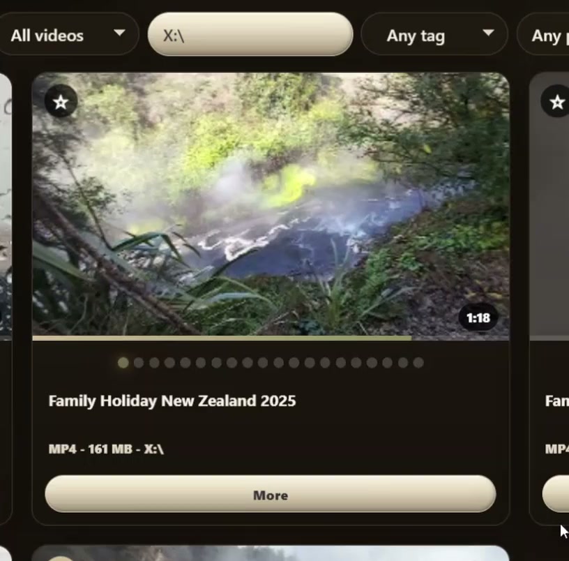 Static LocalStream thumbnail preview showing multiple preview points on a video card.